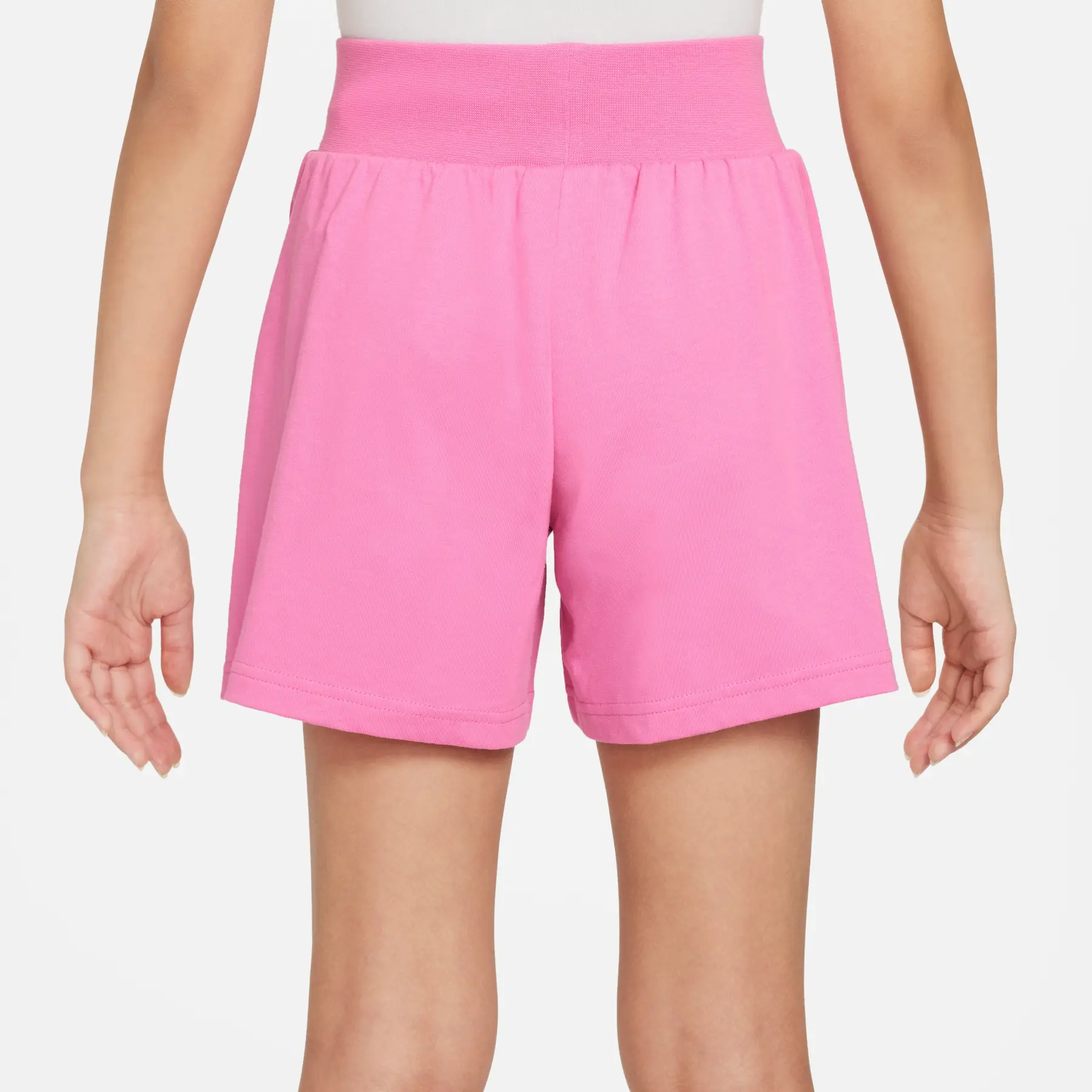 Shorts en coton et lin pour les filles noeud couleur unie rose