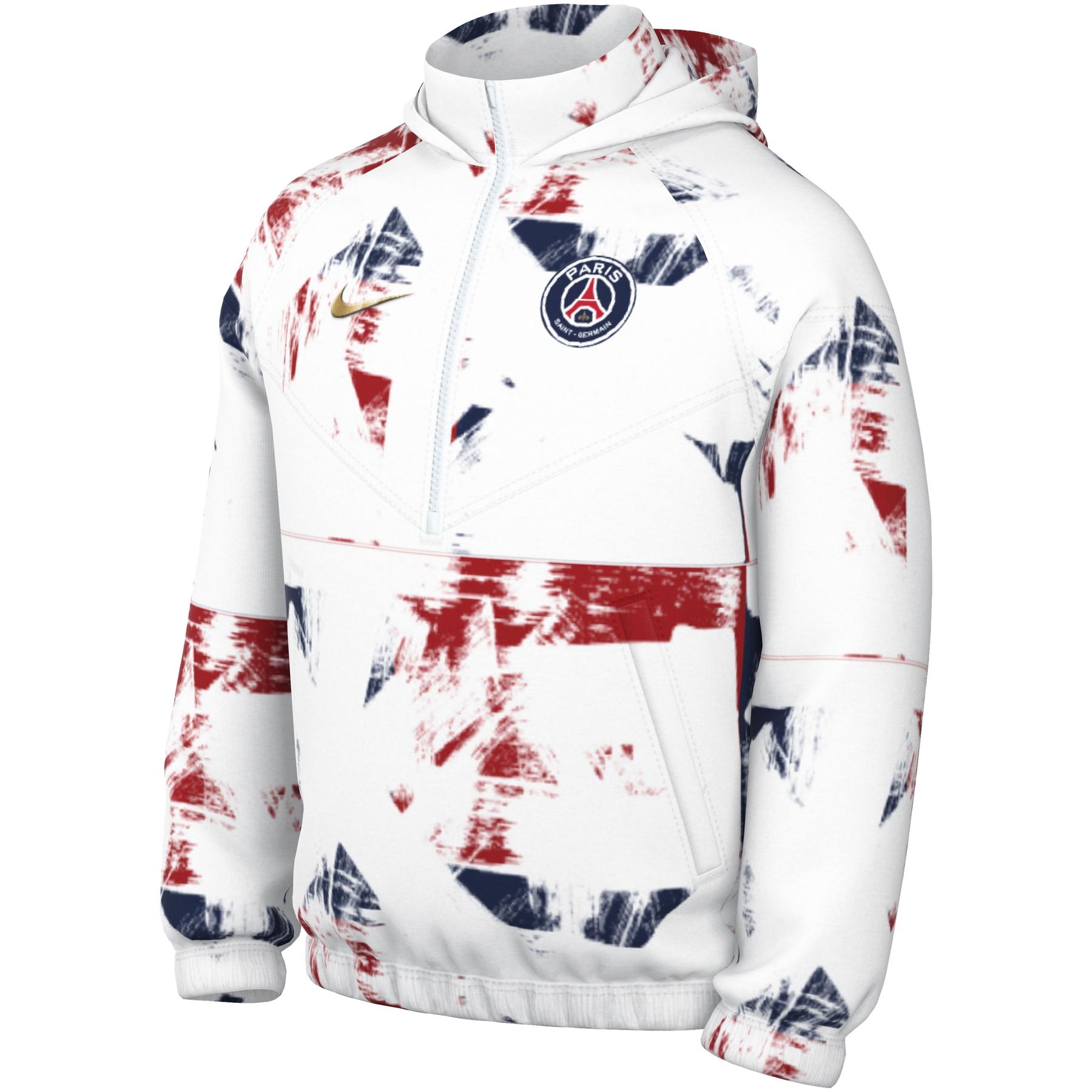 Nike PSG フード付きジャケット ホワイト Nike PSG Dri-Fit Strike Anthem Track Jacket - White/Navy - 2024-2025