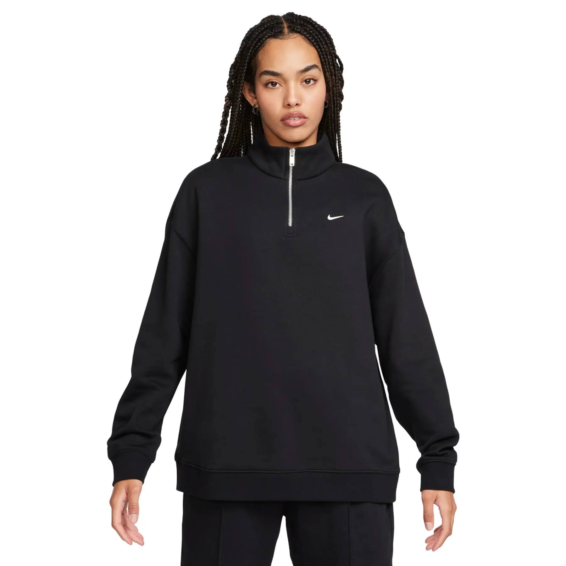 0196977335754 - Sweatshirt 1 4 Reißverschluss Oversize Frau Fleece