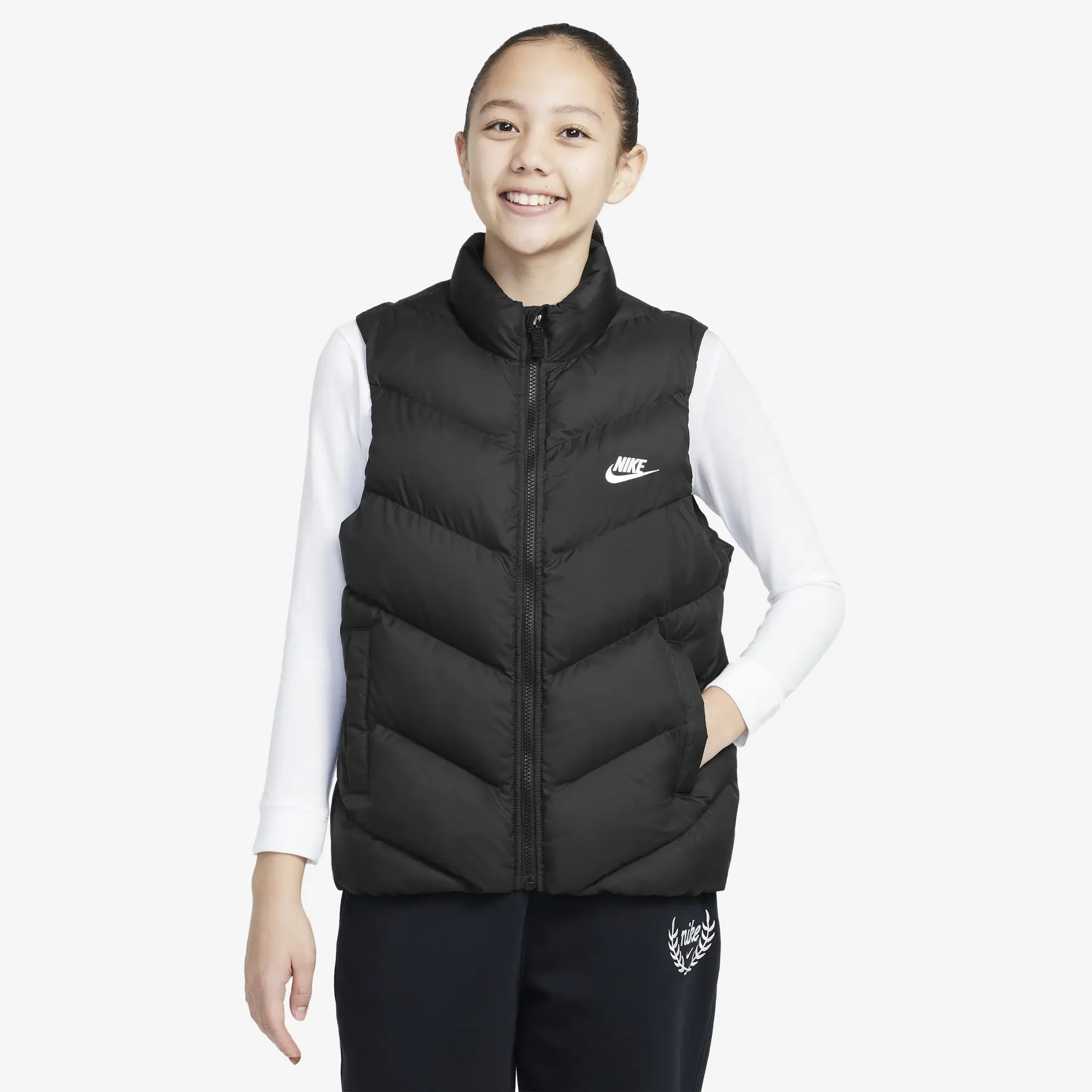 Wattierte ärmellose Jacke Mädchen Nike All Day Play Therma-Fit