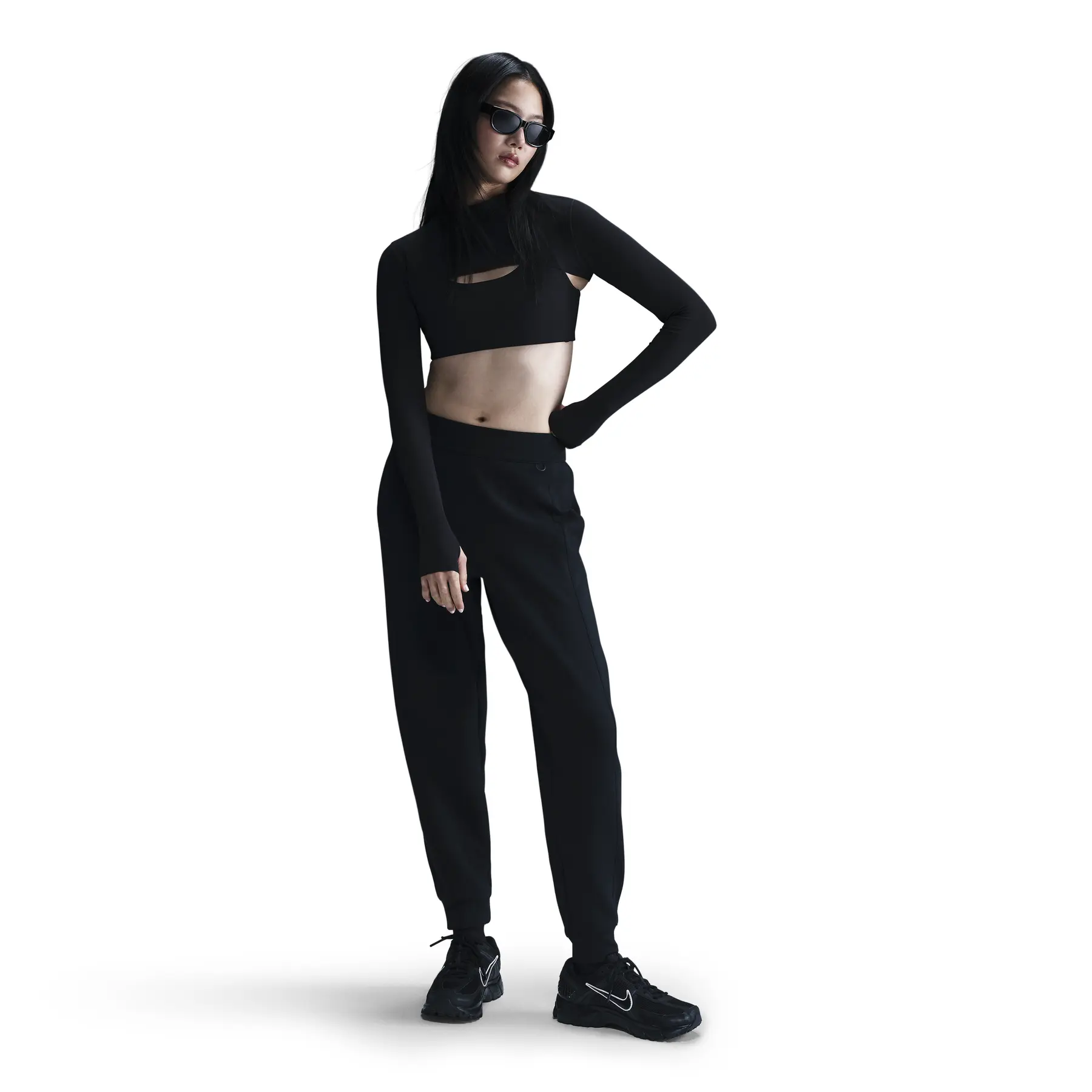 Hochgeschnittene Jogginghose für Damen - Noir - female - Size: XS