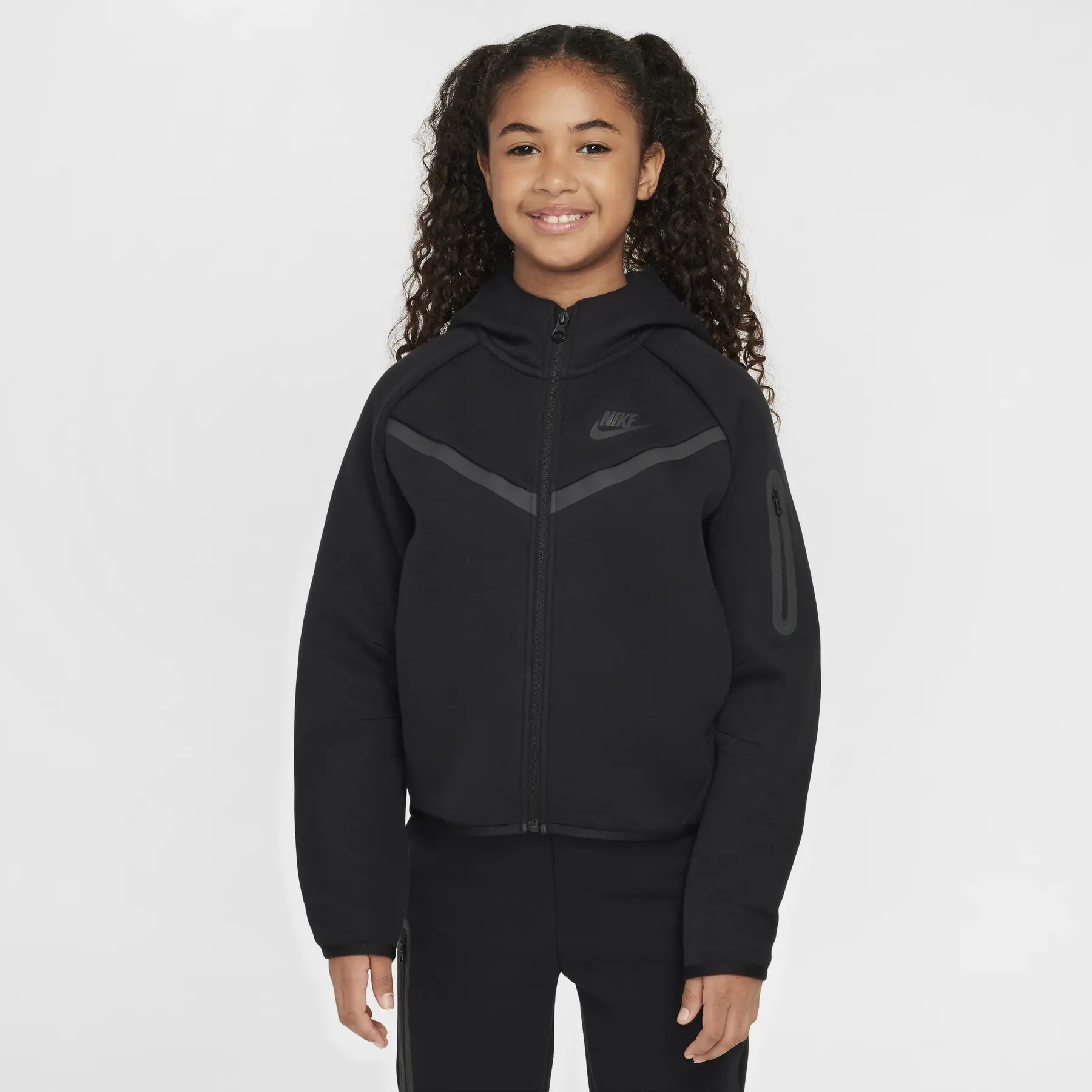 Nike Girls Noir 'S Hooded Jacket Tech Fleece