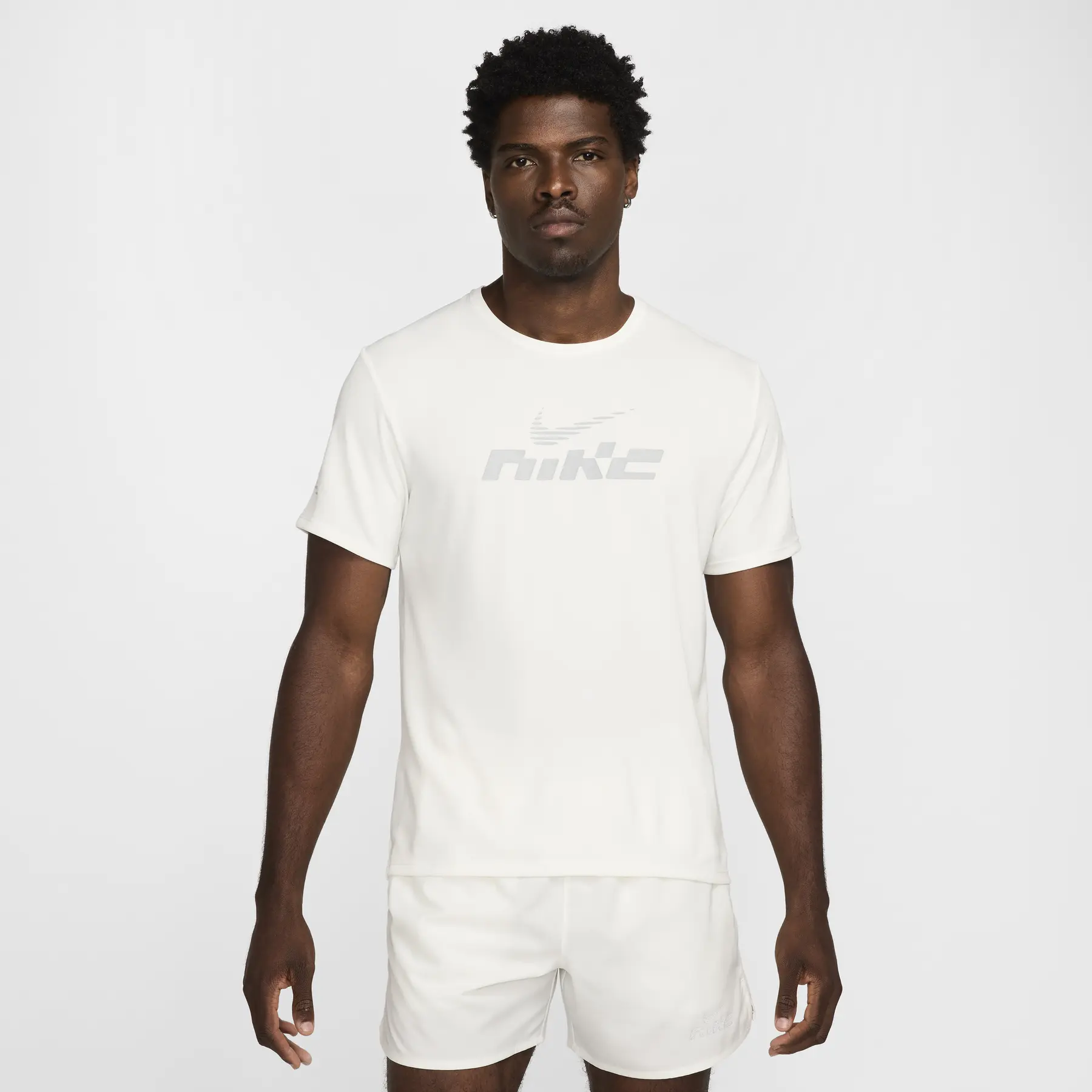 Nike Blanc Maglia Miler Flash