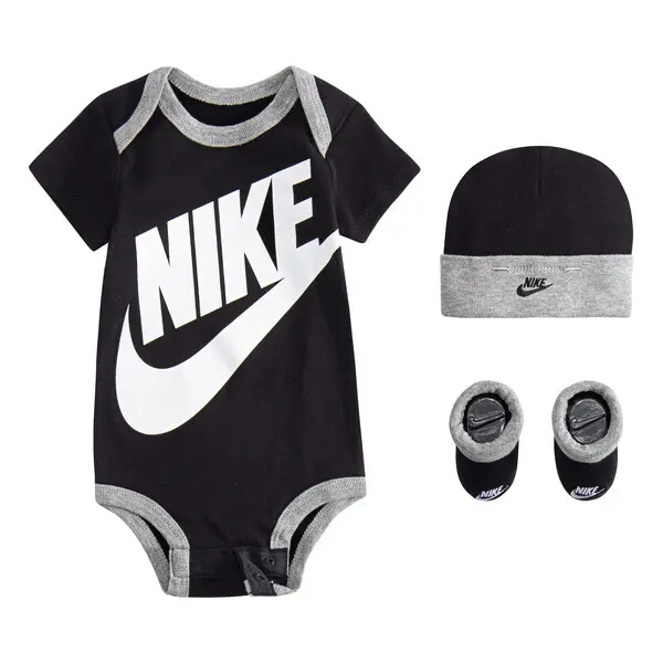 Ensemble+de+barboteuse+++bonnet+++chaussons+bebe+garcon+Nike+NHN+Furura+Logo