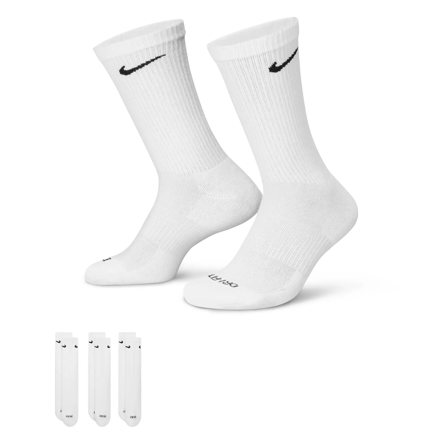Nike Unisex Blanc Socks Everyday Plus Cushioned