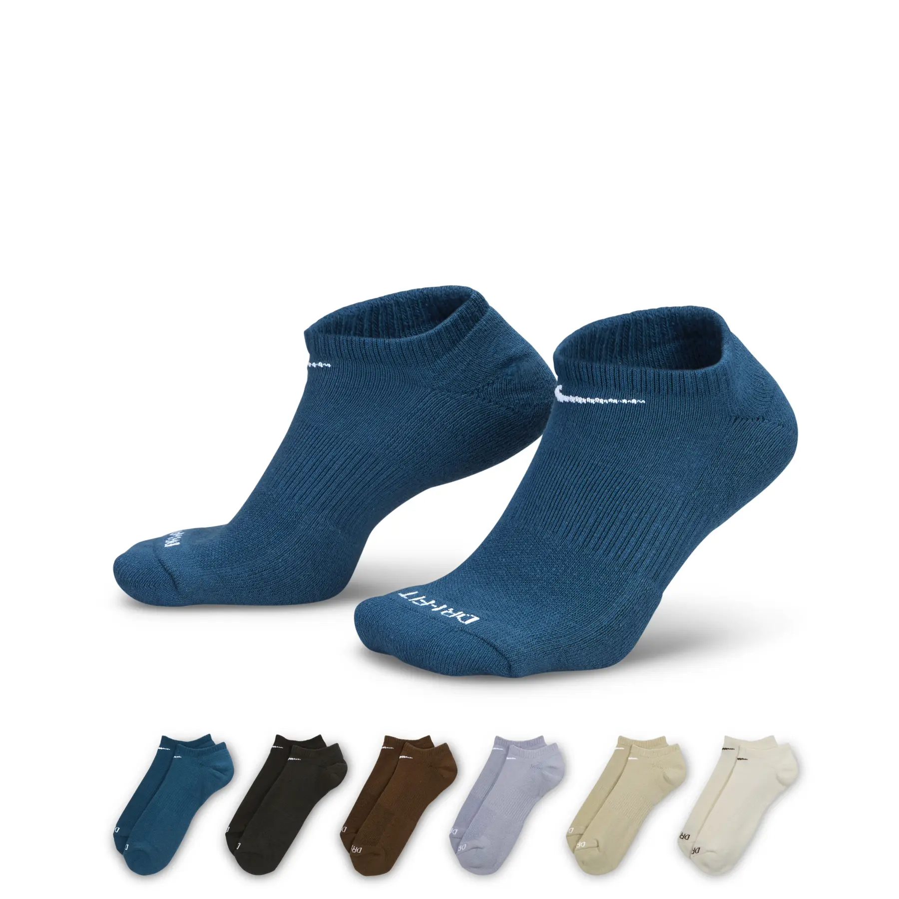 Nike Unisex Bleu Invisible Socks Everyday Plus Cushioned (X6)