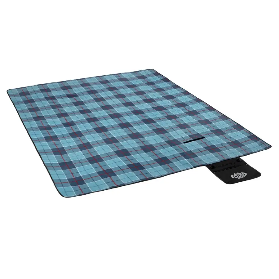 Nils Camp Unisex Bleu Picnic Blanket Chequered