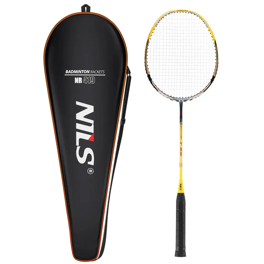 Badminton-Schläger aus Kohlefaser + Tasche NILS NR419