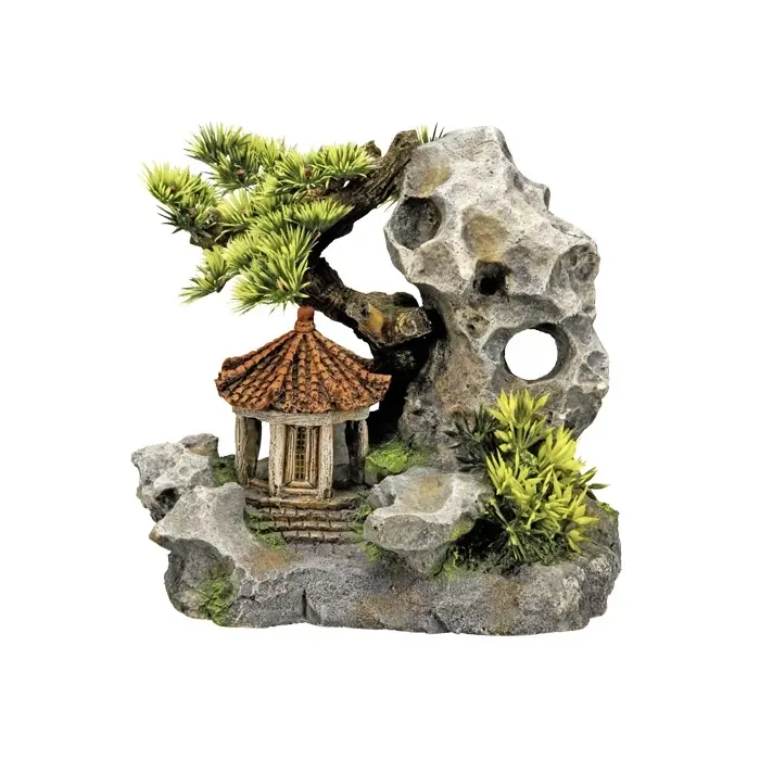 Nobby Pet Gris Aqua Ornaments Tempel An Klippe
