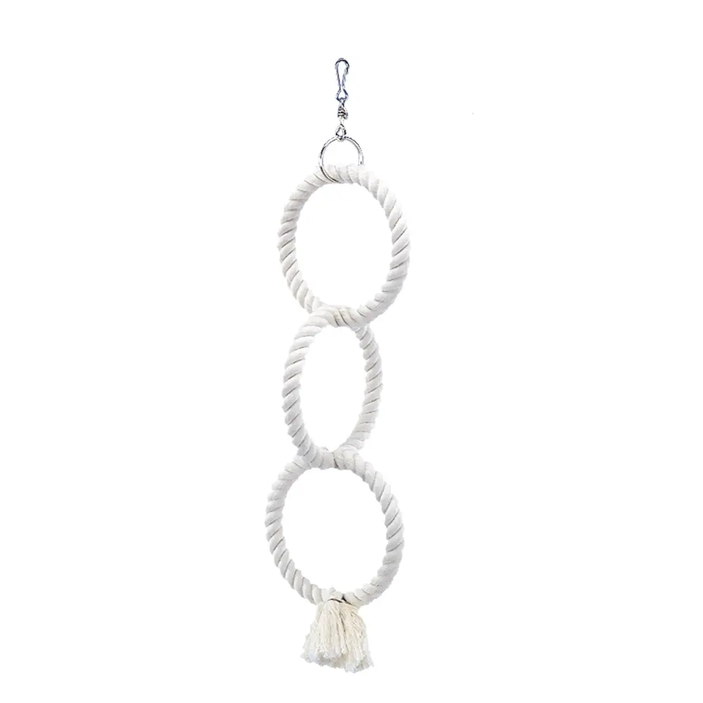 Nobby Pet Blanc Cotton 3-Ring Rope Toy For Birds