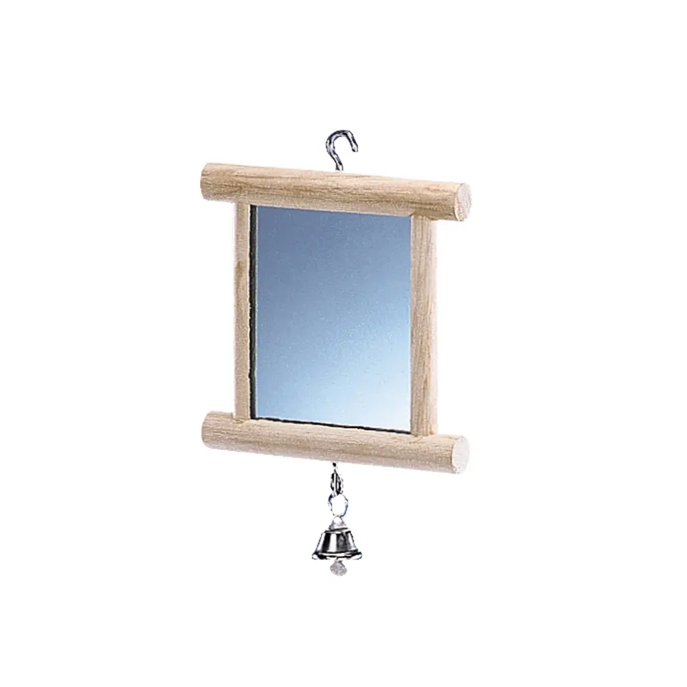 Meilleurs prix pour Accessoire cage pour oiseaux miroir en bois avec cloche Nobby Pet