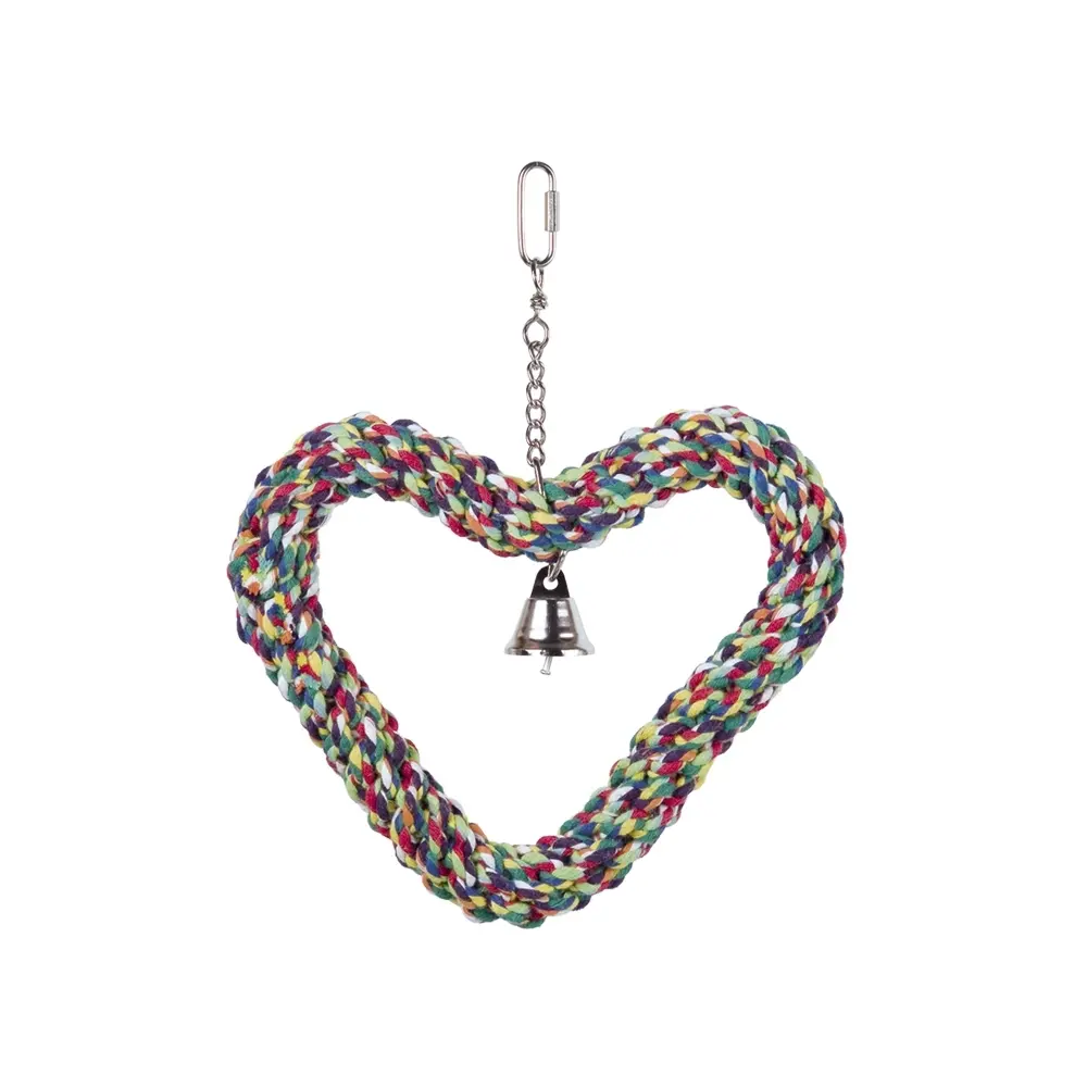 Nobby Pet Multicolore Bird Cage Toy Herz Baumwolle Flexibel Mit Glocke