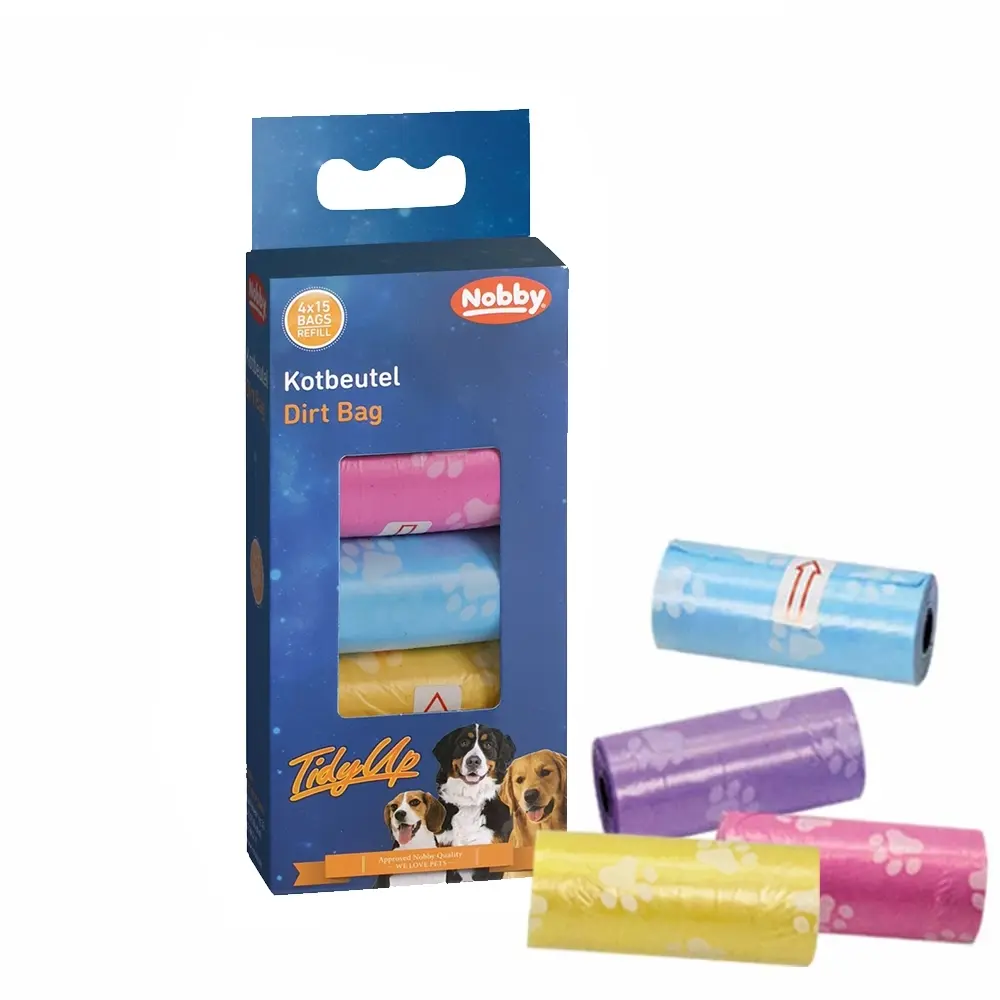 Comparer les prix de Sac à déjections canines avec empreinte de patte Nobby Pet TidyUp 52164 (x4)