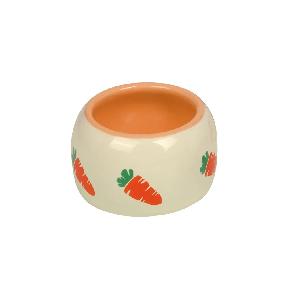 Nobby Pet Beige Ceramic Rodent Feeder Carrot