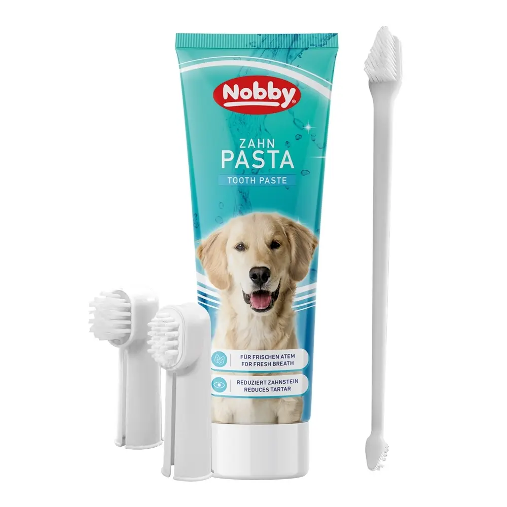 Meilleurs prix pour Coffret de brosse à dents pour chien avec dentifrice Nobby Pet