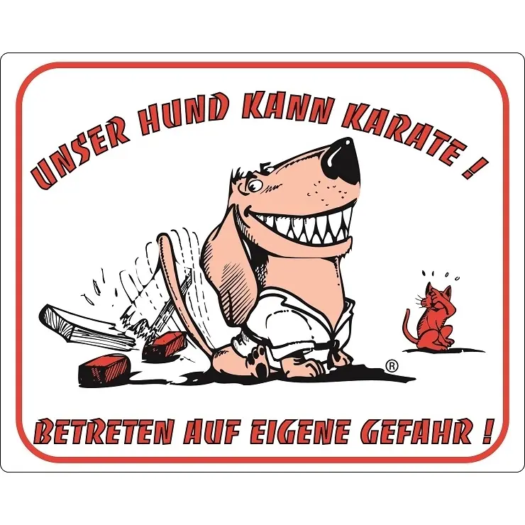 Nobby Pet Blanc Hundeschild Unser Hund Kann Karate