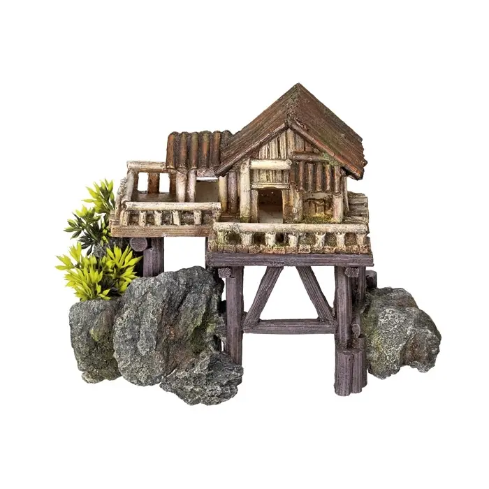 Meilleurs prix pour Décoration d'aquarium maison en bois avec plantes Nobby Pet