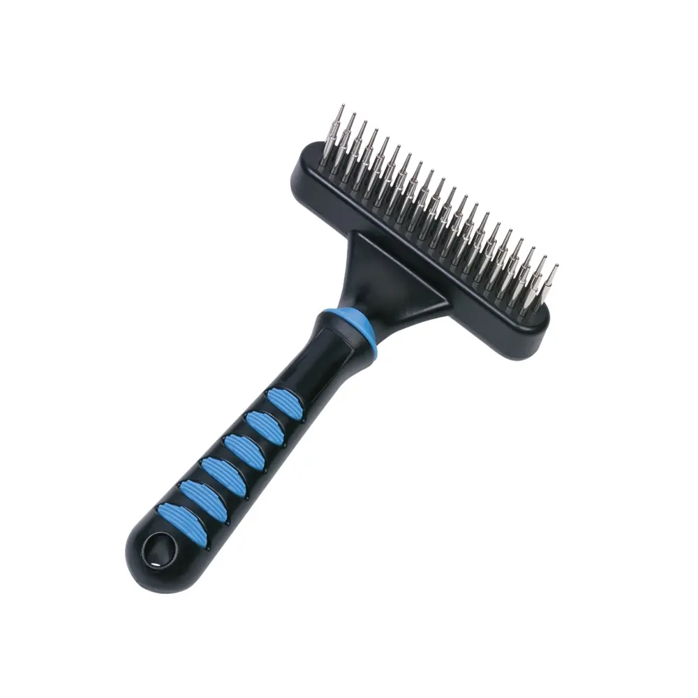 Nobby Pet Noir Detangling Curry Comb With Double Row Of Rotating Teeth For Dogs Comfort Line