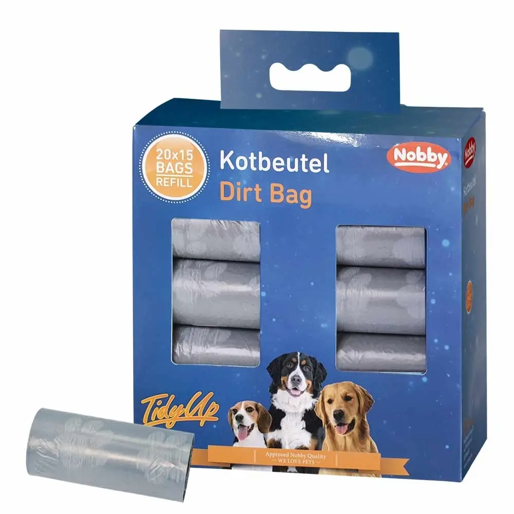 Nobby Pet Gris Printed Paw Dog Waste Bag Holder Tidyup (X20)