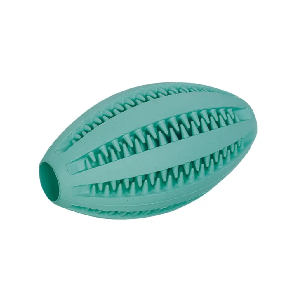 Nobby Pet Turquoise Rubber Dog Rugby Ball Dental Line