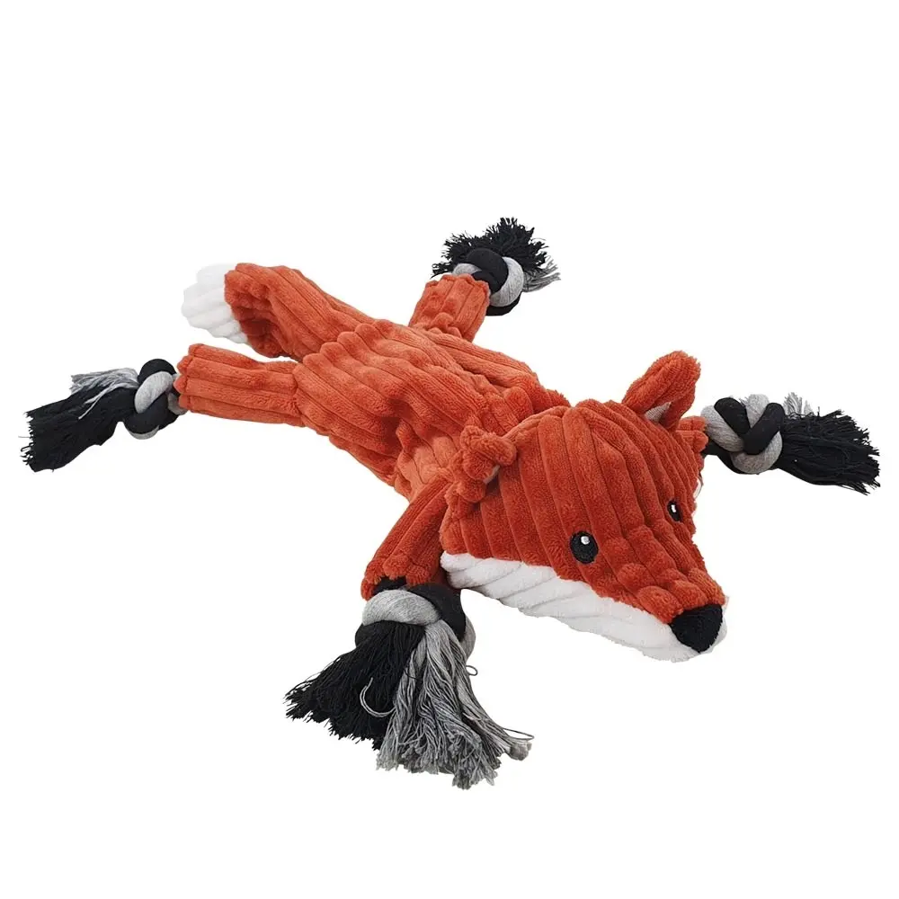Nobby Pet Orange Fox Plush Toys For Dogs With Rope