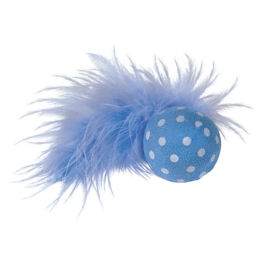 Nobby Pet Bleu Cat Ball With Rattle And Feather