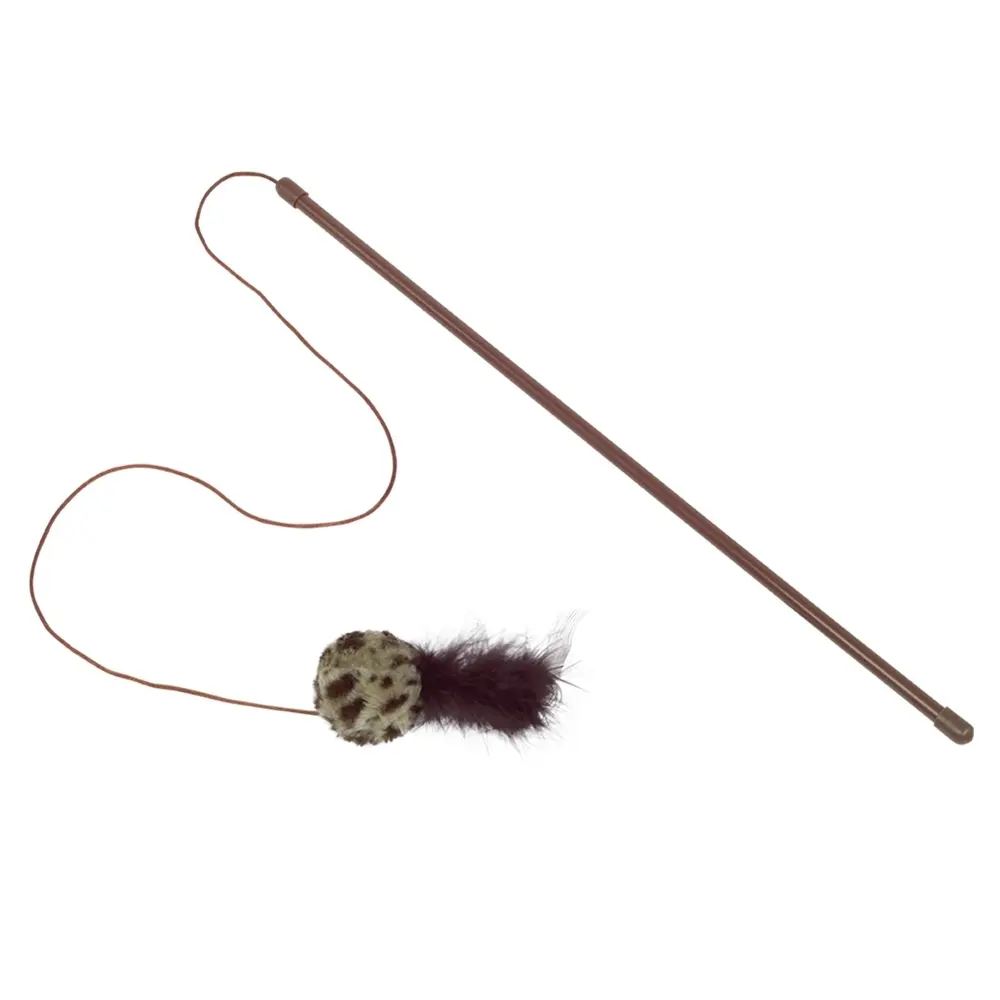 Canne à pêche pour chat à hochet boule à plumes Nobby Pet