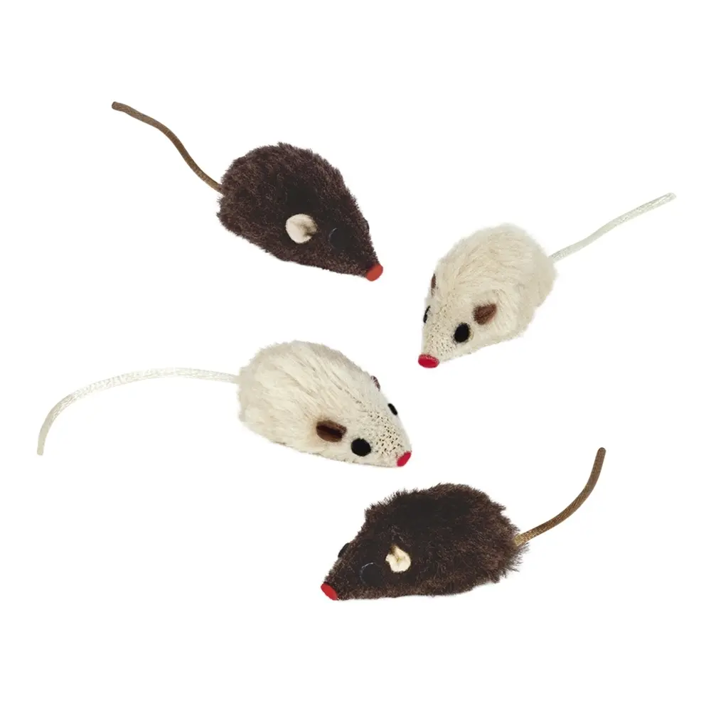Nobby Pet Marron Plush Cat Toy Mouse With Rattle