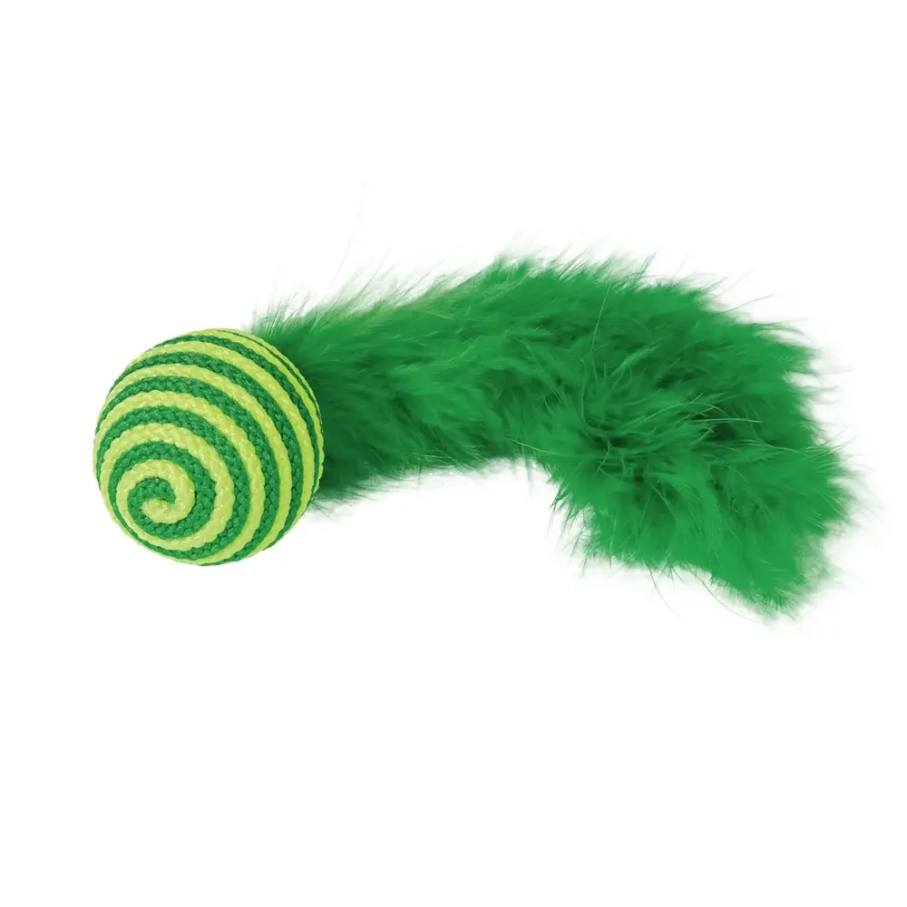 Nobby Pet Vert Cat Ball With Rattle And Feather