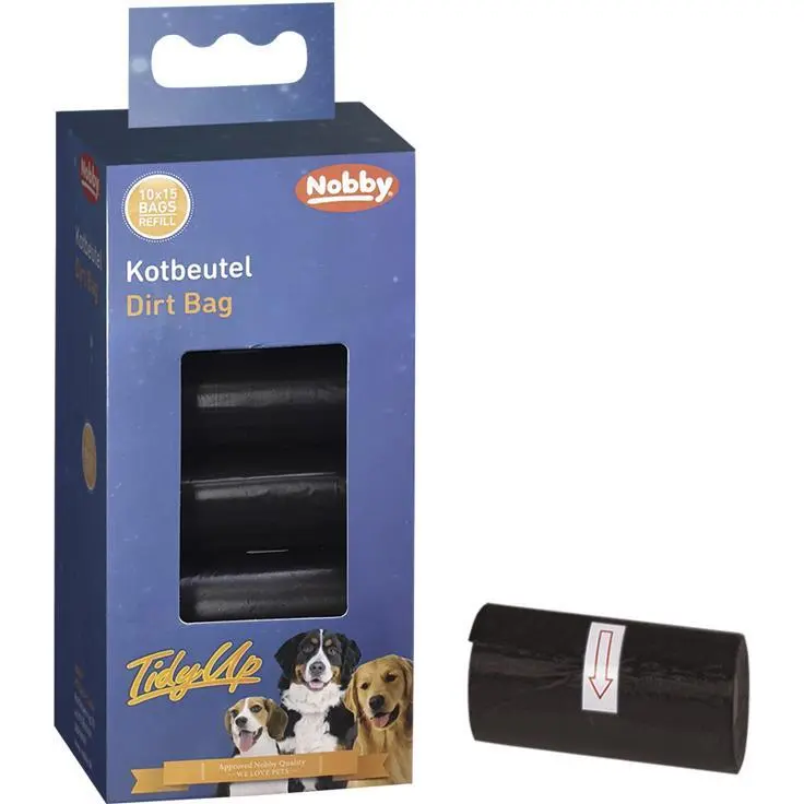 Nobby Pet Noir Rolls Of 15 Dog Poop Bags Tidyup