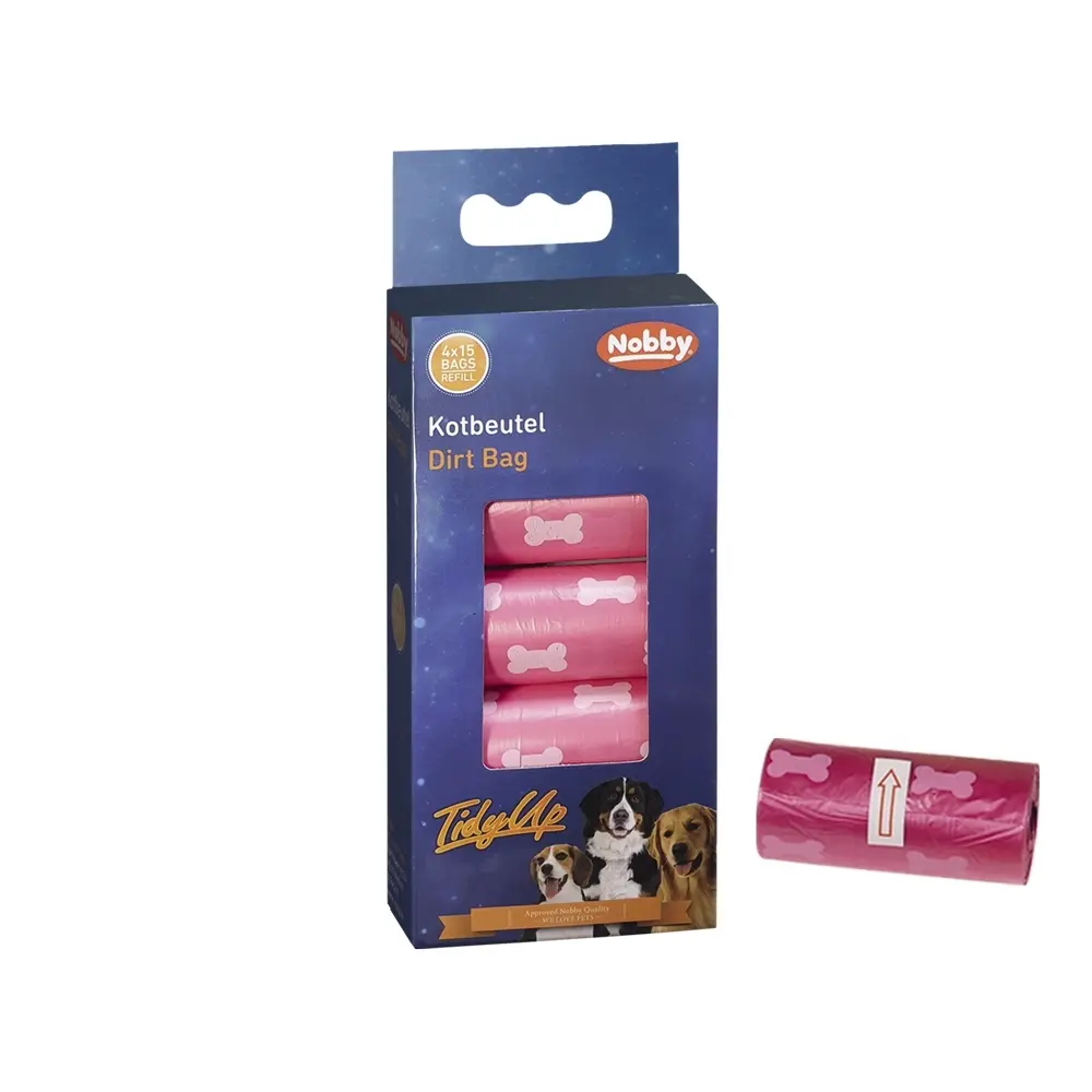 Comparer les prix de Rouleaux de 15 sacs à crottes avec imprimé os pour chien Nobby Pet TidyUp