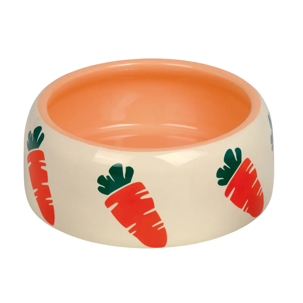 Nobby Pet Beige Ceramic Rodent Feeder Carrot