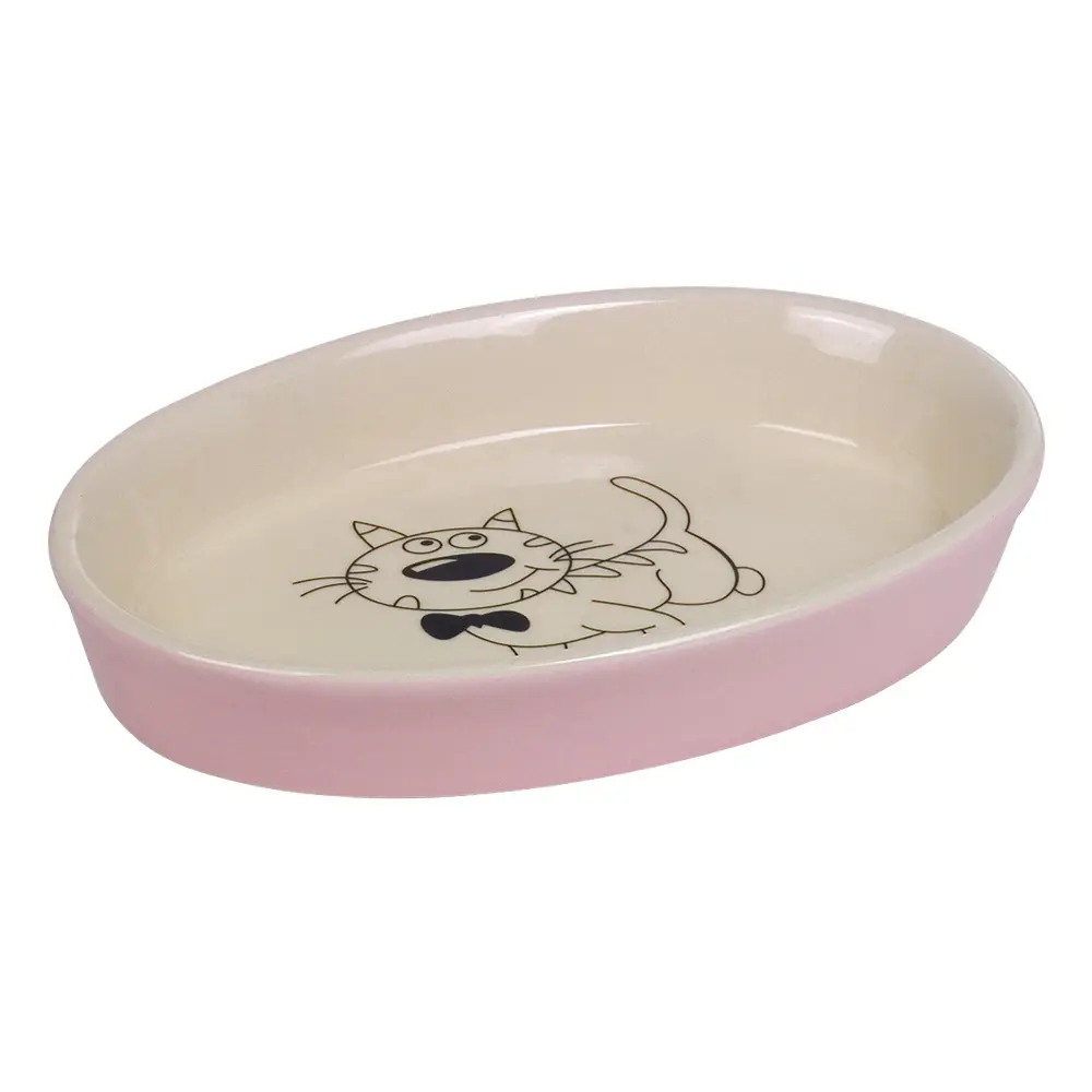 Nobby Pet Rose Ceramic Oval Cat Bowl