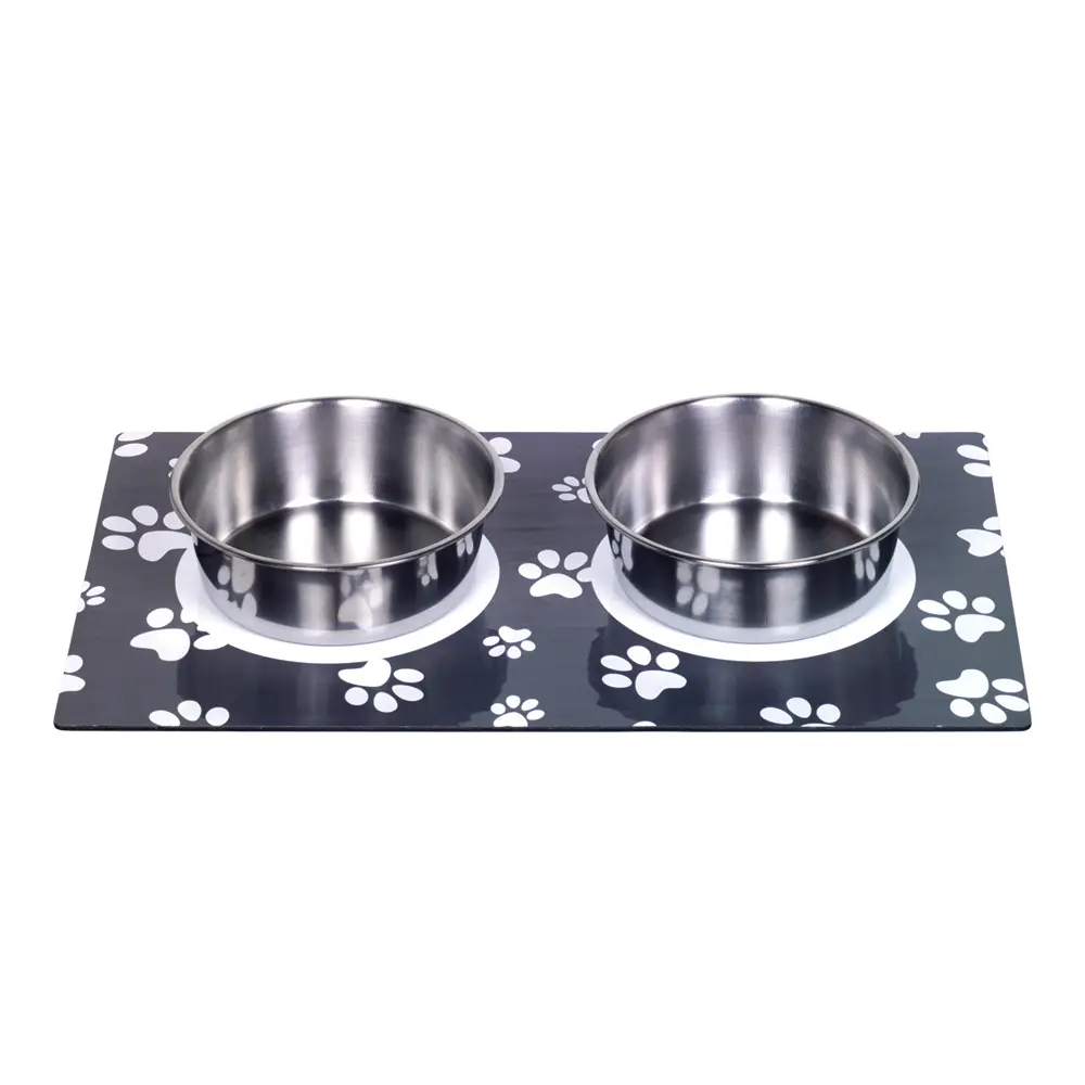 Nobby Pet Noir Magnetic Dog Bowls With Tray (X2)