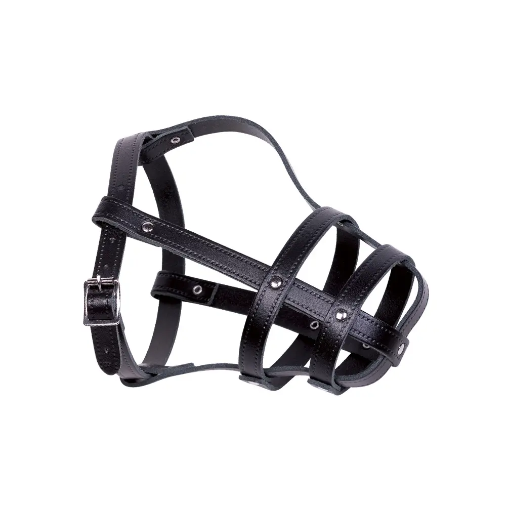Nobby Pet Noir Leather Dog Muzzle