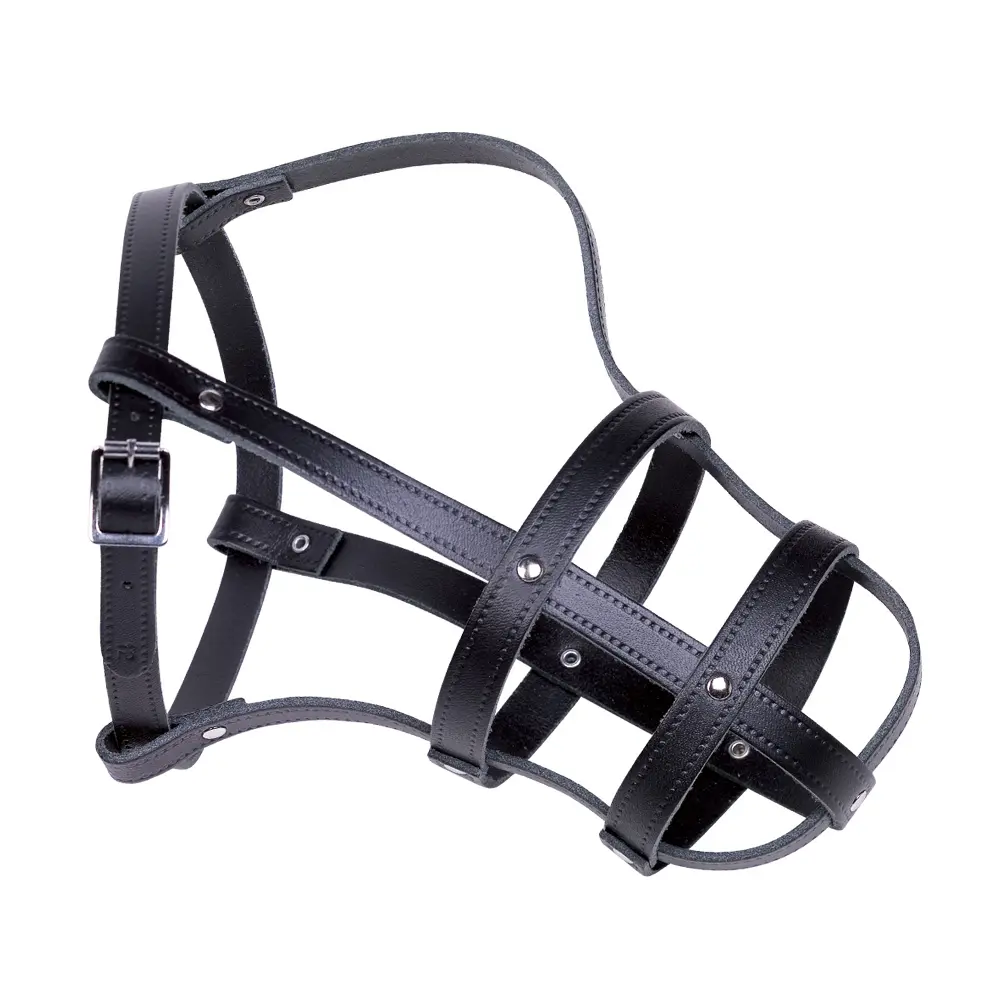 Nobby Pet Noir Leather Dog Muzzle