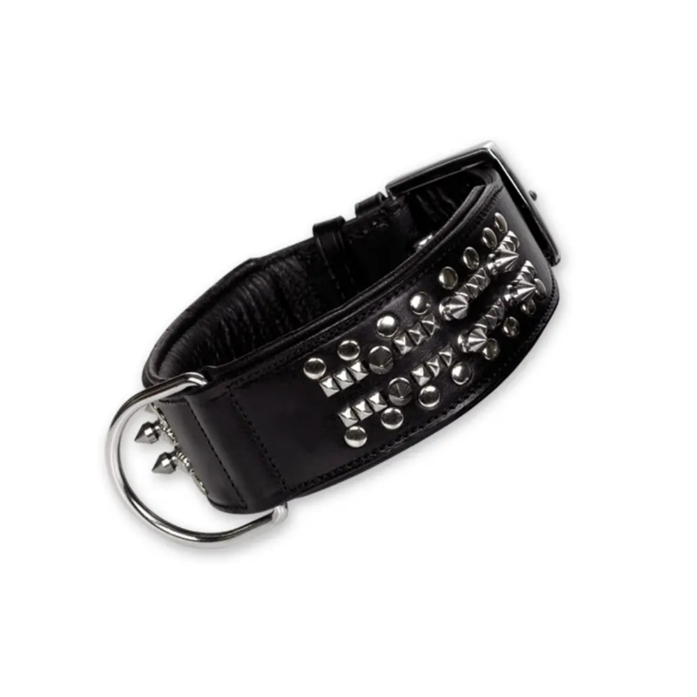 Nobby Pet Noir Leather Dog Collars Delgado