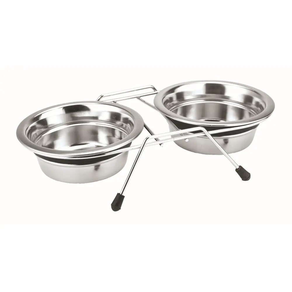 Comparer les prix de Gamelles double en inox pour chien Nobby Pet Silent Diner