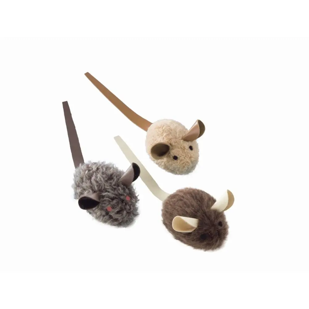 Nobby Pet Multicolore Plush Cat Toy Mouse With Leather Tail