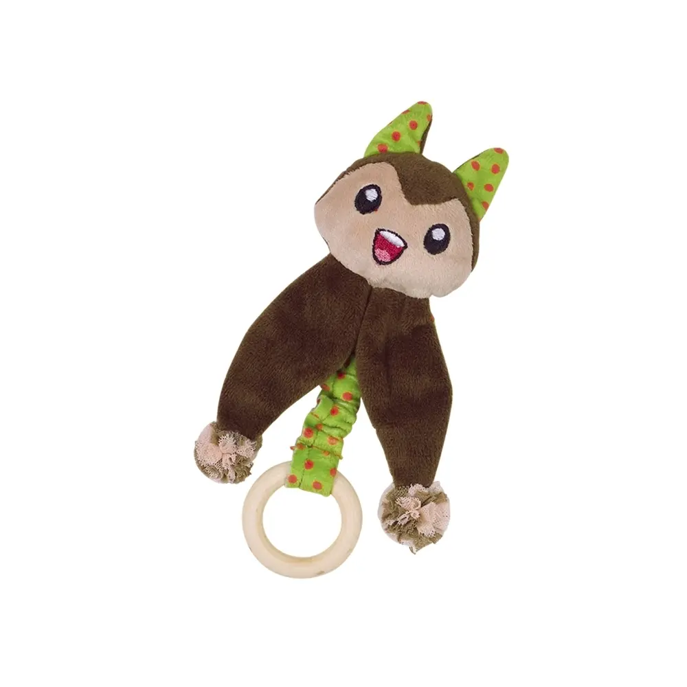 Nobby Pet Vert Dog Plush - Cat With Catnip And Wooden Ring