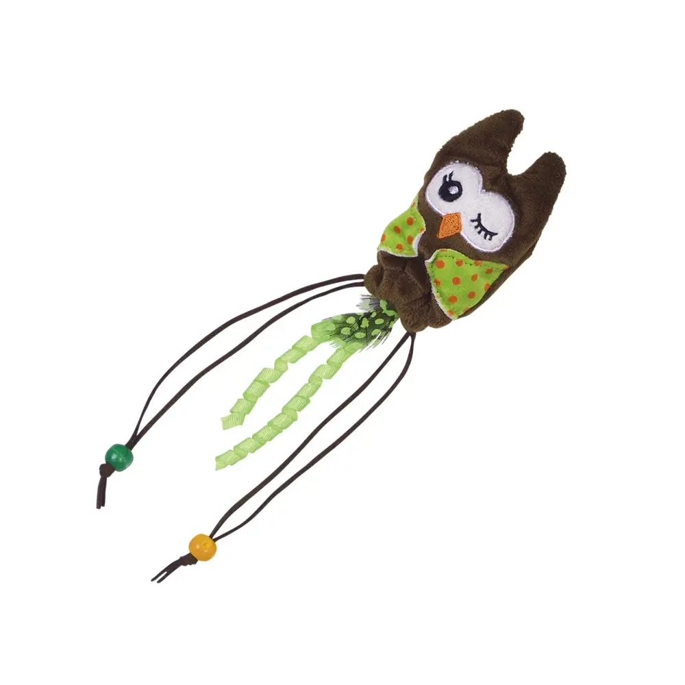 Nobby Pet Vert Soft Toy For Owl Cat With Wooden Ball