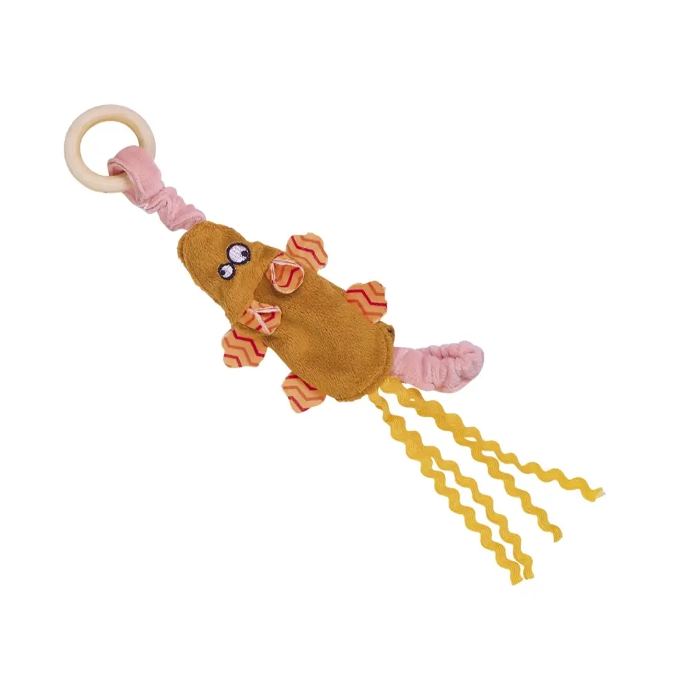 Comparer les prix de Jouet peluche pour chat souris élastique avec anneau en bois Nobby Pet