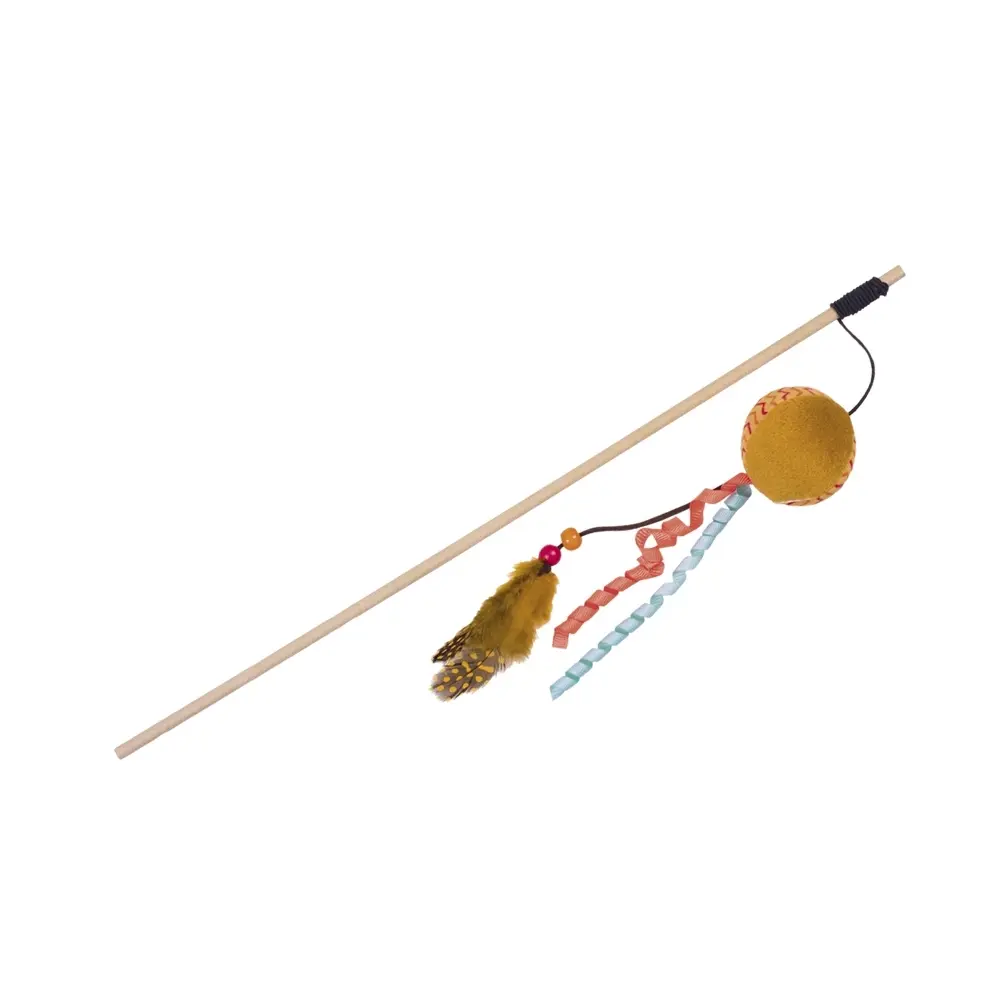 Nobby Pet Orange Fishing Rod For Cat With Plush Mouse With Catnip Baguette, String With Toy
