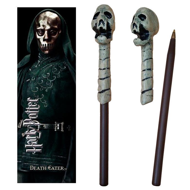 0849421003975 - Stäbchen-Kugelschreiber und Lesezeichen Harry Potter Death Eater Skull