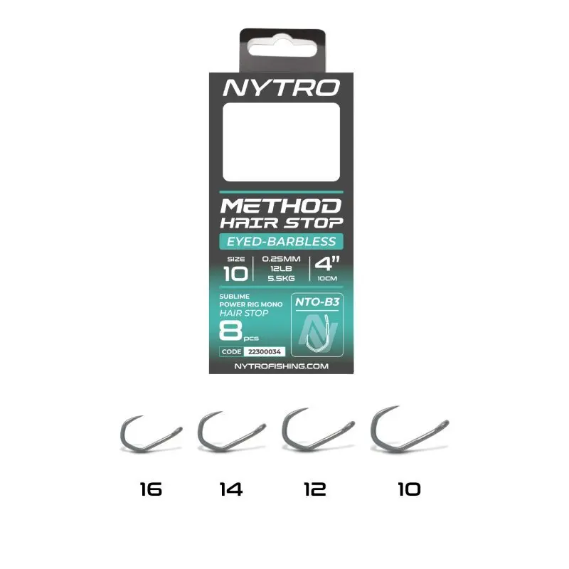 Hook Nytro Nto-B3 Barbless Method Hair Stop