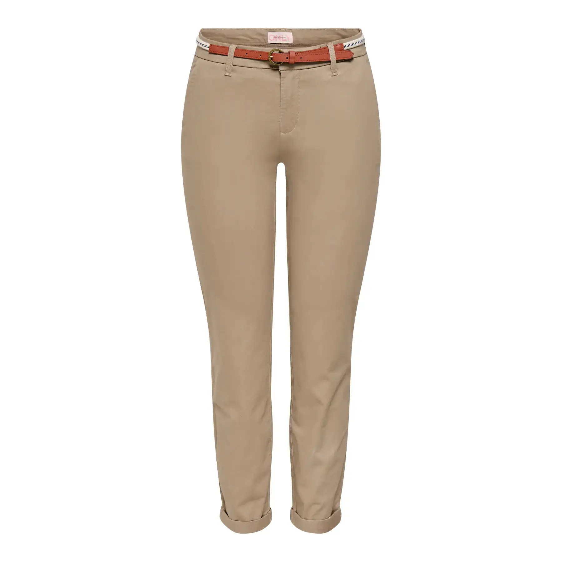 Only Women's Beige Regular Fit Chino Trousers Biana