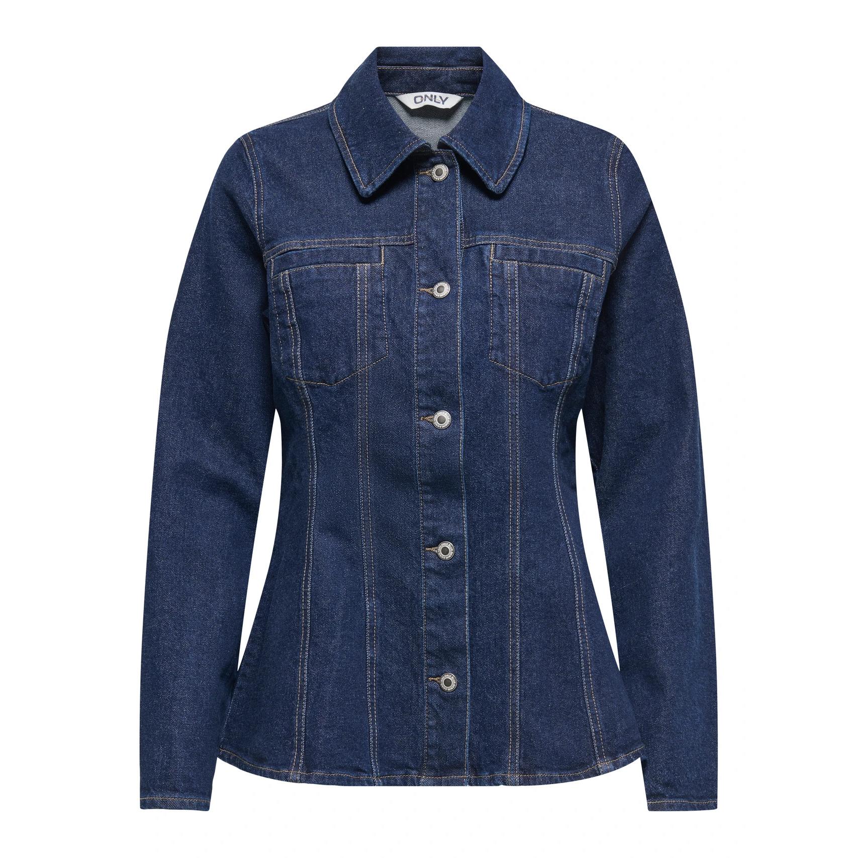 5715722998294 - ONLELLE L S FITTED DNM JACKET GUA Jeansjacke blau in M