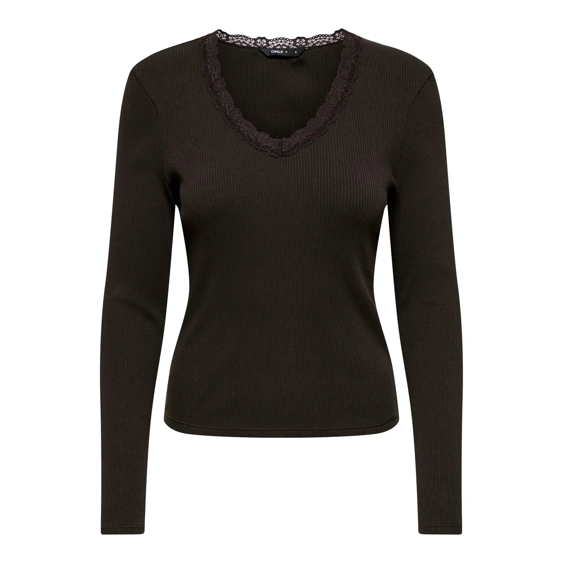 T-Shirt mit Spitzen_details Damen Only Sara