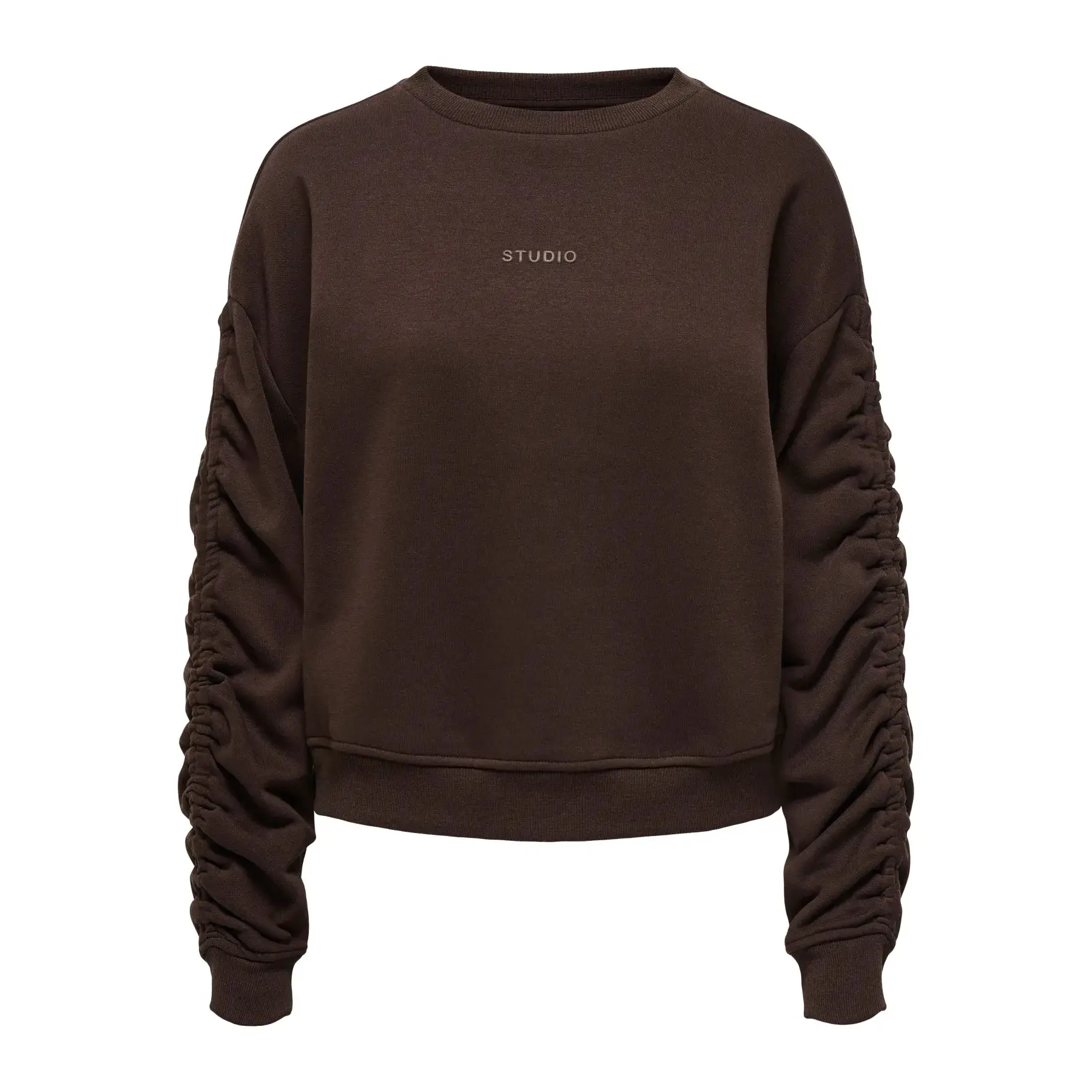 Felpa con maniche arricciate donna