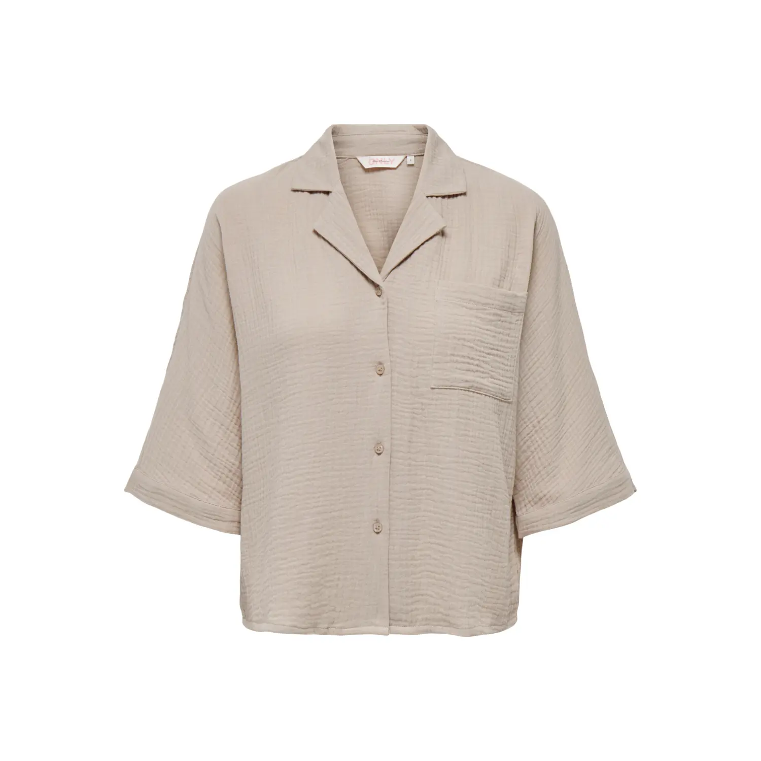 5715420666440 - - Geknöpftes Hemd in Beige aus grob gewebter Baumwolle Kombiteil-Neutral